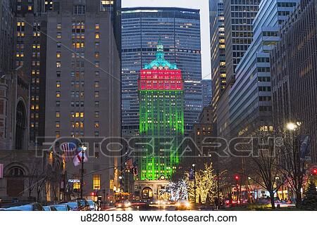 Stock Photo - Christmas decorations on Manhattan. Fotosearch