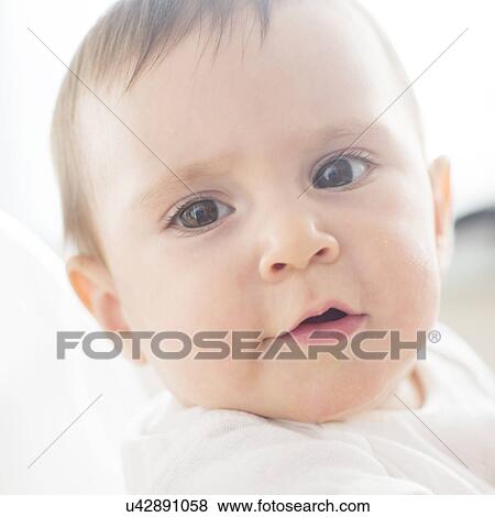 Close-up of baby girl (12-17 months) View Large Photo Image Stock Photo - Close-up of baby girl (12-17 months). Fotosearch