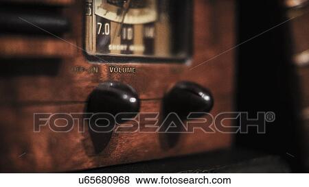 Stock Photo - Detail of antique radio. Fotosearch