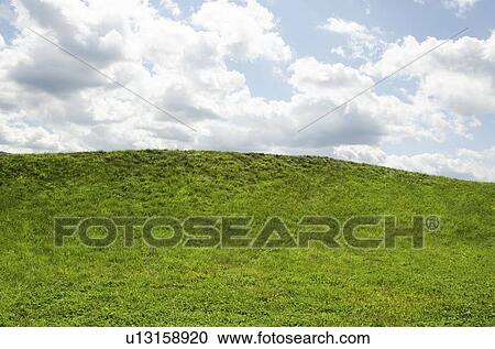 Stock Image - Horizon over green grass. Fotosearch