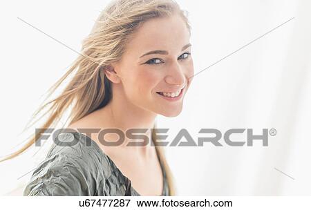 Portrait of attractive blonde woman View Large Photo Image Stock Photo - Portrait of attractive blonde woman. Fotosearch