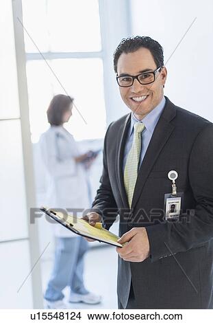 Picture - Portrait of health administrator in hospital. Fotosearch