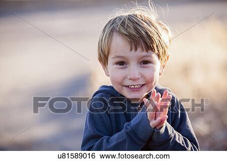 Portrait of smiling boy (4-5) View Large Photo Image Stock Photograph - Portrait of smiling boy (4-5) . Fotosearch