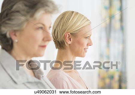 Stock Image - Portrait of two women. Fotosearch