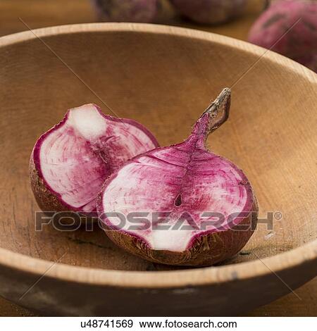 Studio shot cut Japanese red turnip in wooden bowl View Large Photo Image Stock Photo - Studio shot cut Japanese red turnip in wooden bowl. Fotosearch