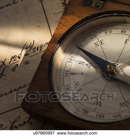 Stock Photo - Studio shot of old fashioned compass. Fotosearch