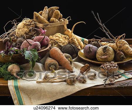 Picture - Studio shot root vegetables. Fotosearch