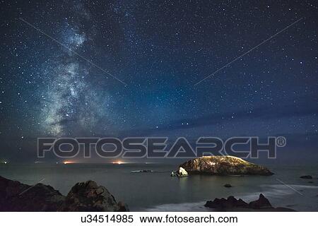 View of Milky Way on night sky over beach View Large Photo Image Stock Photography - View of Milky Way on night sky over beach. Fotosearch