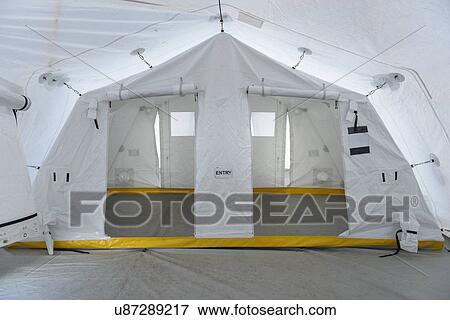 Stock Photo - Emergency Response Team control tent. Fotosearch