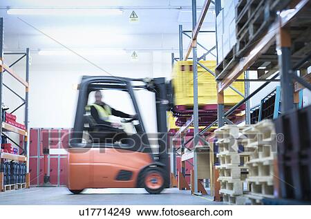 Industrial training with forklift truck in warehouse View Large Photo Image Stock Photo - Industrial training with forklift truck in warehouse. Fotosearch
