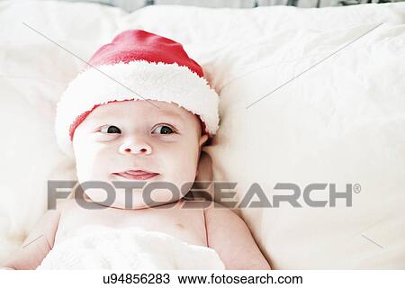 baby in santa hat