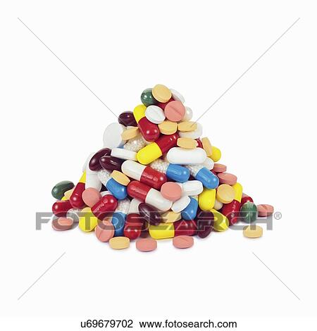 Stock Image - Pile of pills. Fotosearch