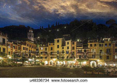 Portofino, Genova, Liguria, Italy at dusk View Large Photo Image Picture - Portofino, Genova, Liguria, Italy at dusk. Fotosearch