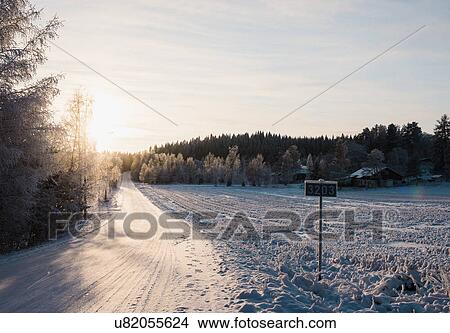 Snow-covered road View Large Photo Image Picture - Snow-covered road. Fotosearch