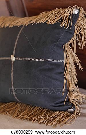 Stock Photo - Detail shot of a pillow; Santa Fe; New Mexico; USA. Fotosearch