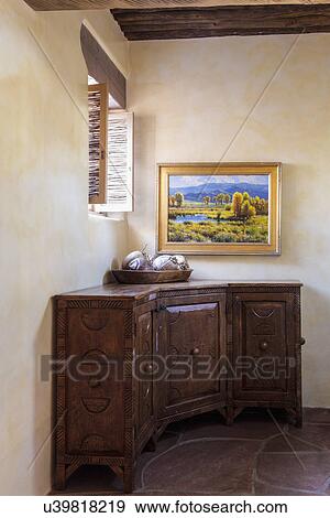 Dried coconuts on cabinet with picture frame on wall; Santa Fe; New Mexico; USA View Large Photo Image Stock Photo - Dried coconuts on cabinet with picture frame on wall; Santa Fe; New Mexico; USA. Fotosearch