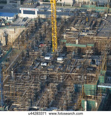 Aerial view of construction site, Beijing, China View Large Photo Image Stock Image - Aerial view of construction site, Beijing, China. Fotosearch