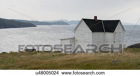Picture - Boarded up House at the coast, Keels, Bonavista Peninsula, Newfoundland And Labrador, Canada. Fotosearch