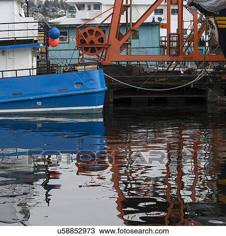 Boat moored at dock, Lake Union, Wallingford, Seattle, Washington State, USA View Large Photo Image Stock Image - Boat moored at dock, Lake Union, Wallingford, Seattle, Washington State, USA. Fotosearch