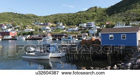 Stock Photo - Boats at Petty Harbor-Maddox Cove, St. John's, Avalon Peninsula, Newfoundland And Labrador, Canada. Fotosearch