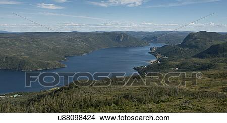 Picture - Bonne Bay and Lookout Hills at Gros Morne National Park, Newfoundland And Labrador, Canada. Fotosearch