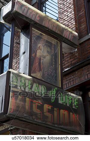 Picture - Bread of Life Mission in Seattle, Washington State, USA. Fotosearch