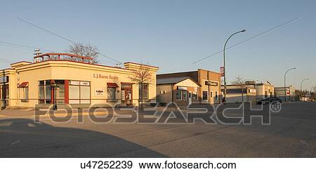 Buildings along a roadway, Manitoba, Canada View Large Photo Image Stock Photo - Buildings along a roadway, Manitoba, Canada. Fotosearch