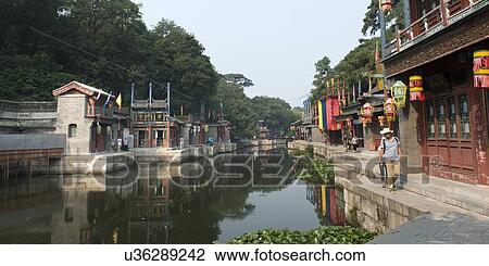 Buildings at the waterfront, Suzhou Street, Summer Palace, Haidian District, Beijing, China View Large Photo Image Stock Image - Buildings at the waterfront, Suzhou Street, Summer Palace, Haidian District, Beijing, China. Fotosearch