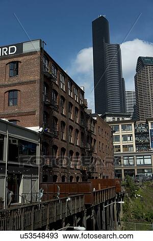 Stock Image - Buildings in a city, Columbia Center, Seattle, Washington State, USA. Fotosearch