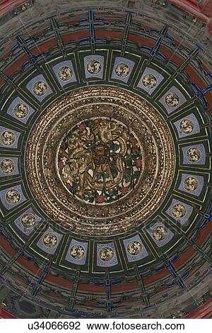 Stock Image - Ceiling details of a palace, Forbidden City, Xicheng District, Beijing, China. Fotosearch