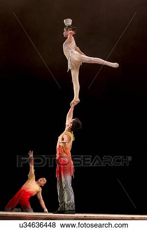 Stock Photo - Chinese acrobatics show, Beijing, China. Fotosearch