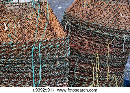 Close-up of crab pots, Rocky Harbor, Norris Point, Newfoundland And Labrador, Canada View Large Photo Image Stock Photo - Close-up of crab pots, Rocky Harbor, Norris Point, Newfoundland And Labrador, Canada. Fotosearch