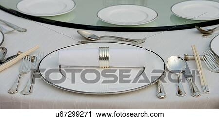 Close-up of dining table place setting, Changping District, Beijing, China View Large Photo Image Stock Image - Close-up of dining table place setting, Changping District, Beijing, China. Fotosearch