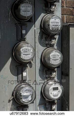 Close-up of electric meters, Seattle, Washington State, USA View Large Photo Image Stock Image - Close-up of electric meters, Seattle, Washington State, USA. Fotosearch