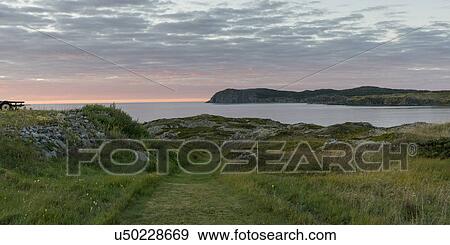 Stock Photo - Coast at sunset, Twillingate, South Twillingate Island, Newfoundland And Labrador, Canada. Fotosearch