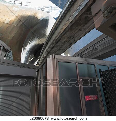 Entrance of EMP Museum, Seattle, Washington State, USA View Large Photo Image Stock Photo - Entrance of EMP Museum, Seattle, Washington State, USA. Fotosearch