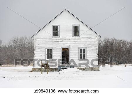 Stock Photograph - Facade of a house, Hecla Grindstone Provincial Park, Manitoba, Canada. Fotosearch