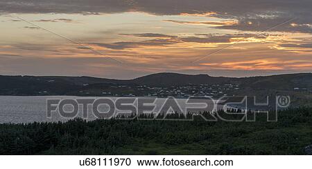 Stock Image - Ferryland Landscape at sunset, Calvert, Avalon Peninsula, Newfoundland And Labrador, Canada. Fotosearch