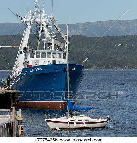 Stock Photograph - Fishing trawler at Woody Point, Bonne Bay, Gros Morne National Park, Newfoundland And Labrador, Canada. Fotosearch