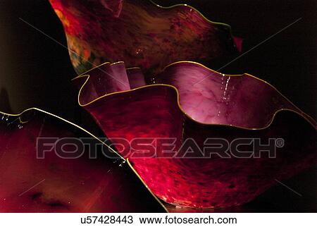 Stock Image - Glass sculpture at the Chihuly Garden and Glass Museum, Seattle Center, Seattle, Washington State, USA. Fotosearch