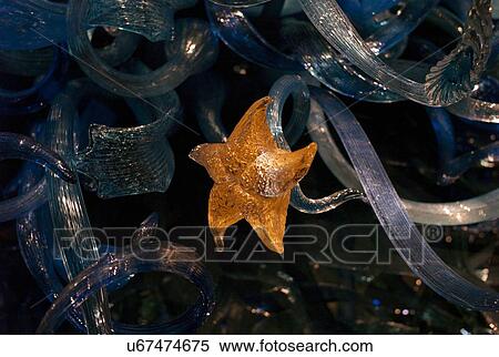 Stock Photography - Glass sculpture at the Chihuly Garden and Glass Museum, Seattle Center, Seattle, Washington State, USA. Fotosearch