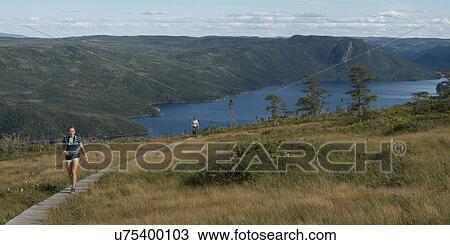 Hikers at Lookout Trail, Lookout Hills, Bonne Bay, Gros Morne National Park, Newfoundland And Labrador, Canada View Large Photo Image Stock Image - Hikers at Lookout Trail, Lookout Hills, Bonne Bay, Gros Morne National Park, Newfoundland And Labrador, Canada. Fotosearch