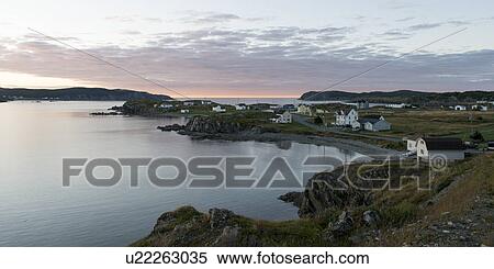 Stock Photography - Houses along the coast, Twillingate, South Twillingate Island, Newfoundland And Labrador, Canada. Fotosearch