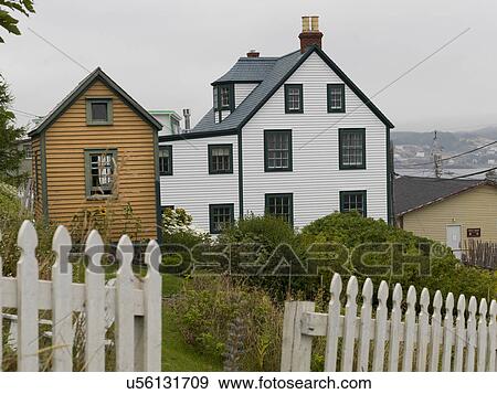 Stock Photo - Houses in Trinity, Bonavista Peninsula, Newfoundland And Labrador, Canada. Fotosearch