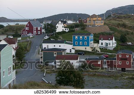 Stock Photo - Houses in Trinity, Bonavista Peninsula, Newfoundland And Labrador, Canada. Fotosearch