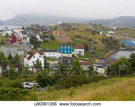 Stock Photograph - Houses in Trinity, Bonavista Peninsula, Newfoundland And Labrador, Canada. Fotosearch