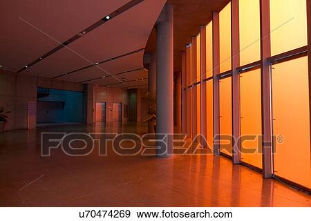 Stock Photo - Interiors of a modern building, Seattle, Washington State, USA. Fotosearch