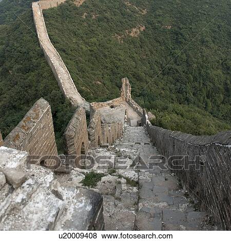 Stock Photo - Jinshanling section of Great Wall Of China, Beijing, China. Fotosearch