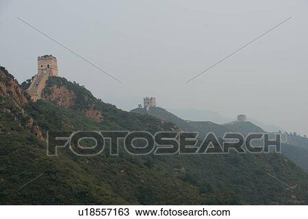 Stock Image - Jinshanling to Simatai section of Great Wall Of China, Miyun County, Beijing, China. Fotosearch
