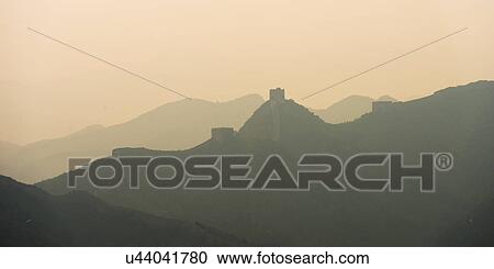 Stock Image - Jinshanling to Simatai section of Great Wall Of China, Miyun County, Beijing, China. Fotosearch